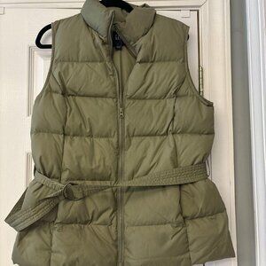 GAP Vest Womens Size Large Puffer Quilted Full Zipper Front Brown Taupe. Warm